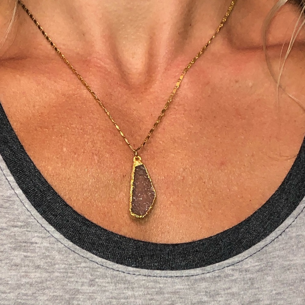 Natural druzy necklace